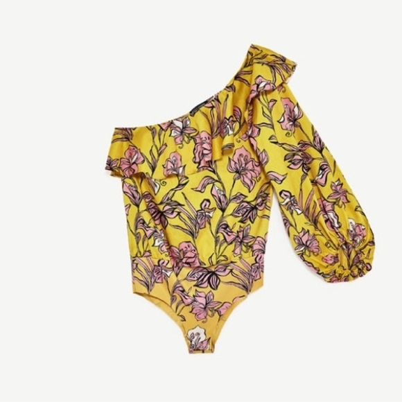 Floral Yellow and Pink Women's Top - Picture 3 of 12